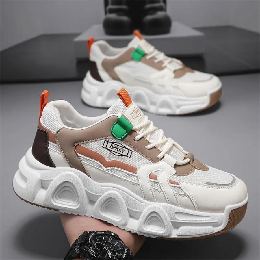 2025Men's Casual Sports Shoes Comfortable Net Surface Fashion Non-slip Thick Sole Increase Loafers Spring and Autumn Men's Shoes