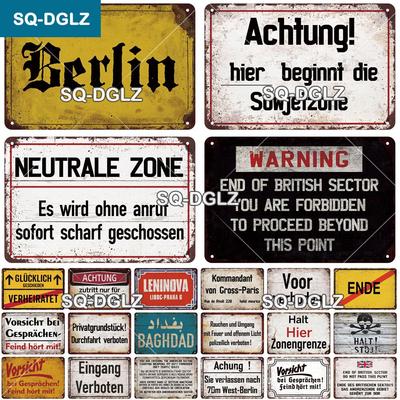 [SQ-DGLZ] Vintage Retro Achtung Berlin znak blaszany metalowy znak sklep płyta strona główna ściana barowa dekoracja naklejki tablica plakat wystrój prezent