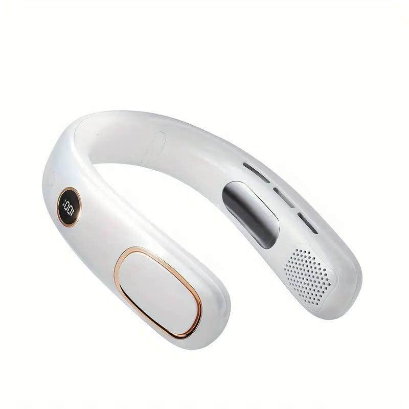 4000mAh 5 Gears Neck Fan Mini Air Conditioner Bladeless Neck Fan Rechargeable with LED Display Screen Large Capacity Battery