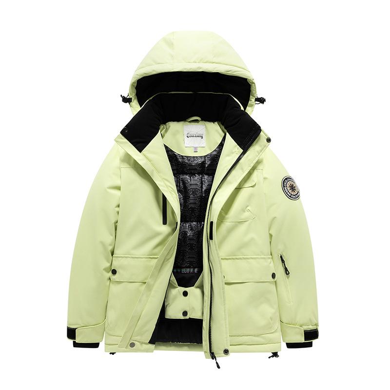 Conjunto de Fato de Esqui Infantil Impermeável e À Prova de Vento - Roupa de Inverno Quente e Moderna para Meninos e Meninas