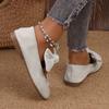 New Embroidered Bow Flat Mary Jane Shoes for Women Cross-border Ethnic Style Slip-Ons