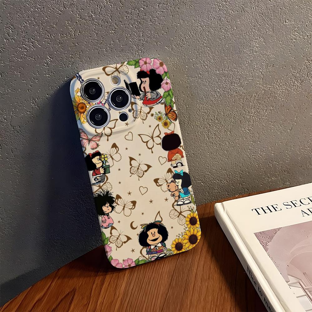 Cartoon Comic Mafalda Cute Phone Case Tough For IPhone 16Promax 16 15 14 13 12 11 Pro Max Plus Personalized Cover iPhone12ProMax