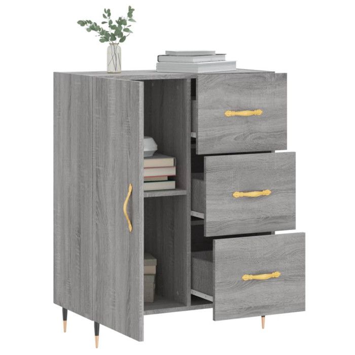VidaXL Buffet sonoma gris 69,5x34x90 cm bois d'ingénierie 827898
