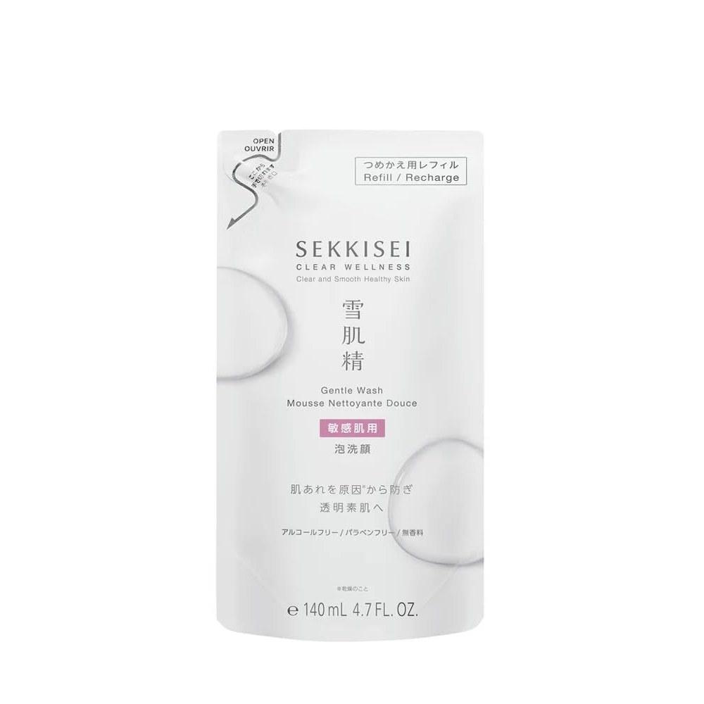 Sekkisei Clear Wellness Gentle Wash (refill) 140mL Meringue-like Fluffy Moist Foam Sensitive Skin Pore Cleanser