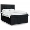 VidaXL Slatted Bed Base with Mattress Black 140x190 Cm Fabric 3293965
