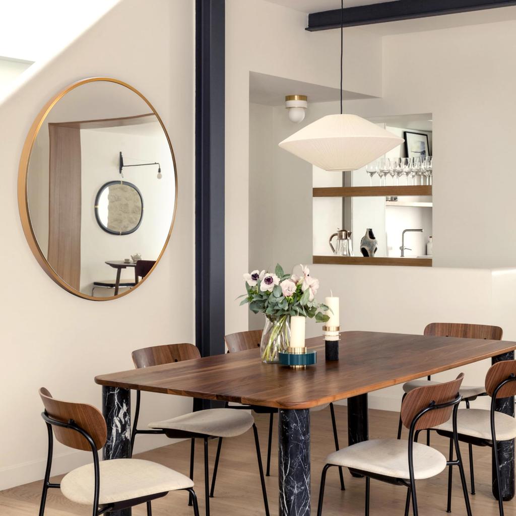 Hohoemi Wall Hanging Aluminum Wall Hanging Bathroom Round Makeup Living Wall Round Diameter Mirror, Mirror, Frame, Mirror, Mirror, Mirror, Mirror,