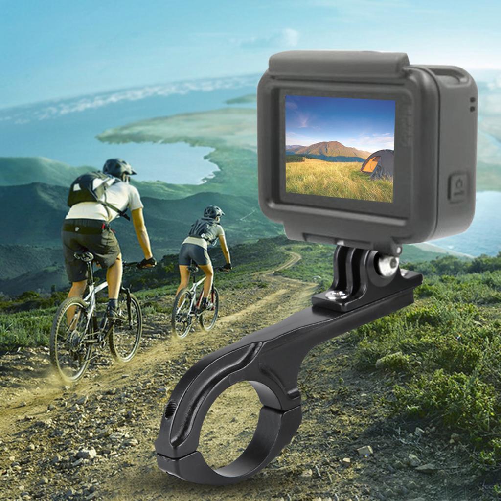 Q Shape Aluminium Alloy Bike Bicycle Holder Handlebar Mount Adapter for Gopro 3 4 5 6 7Black