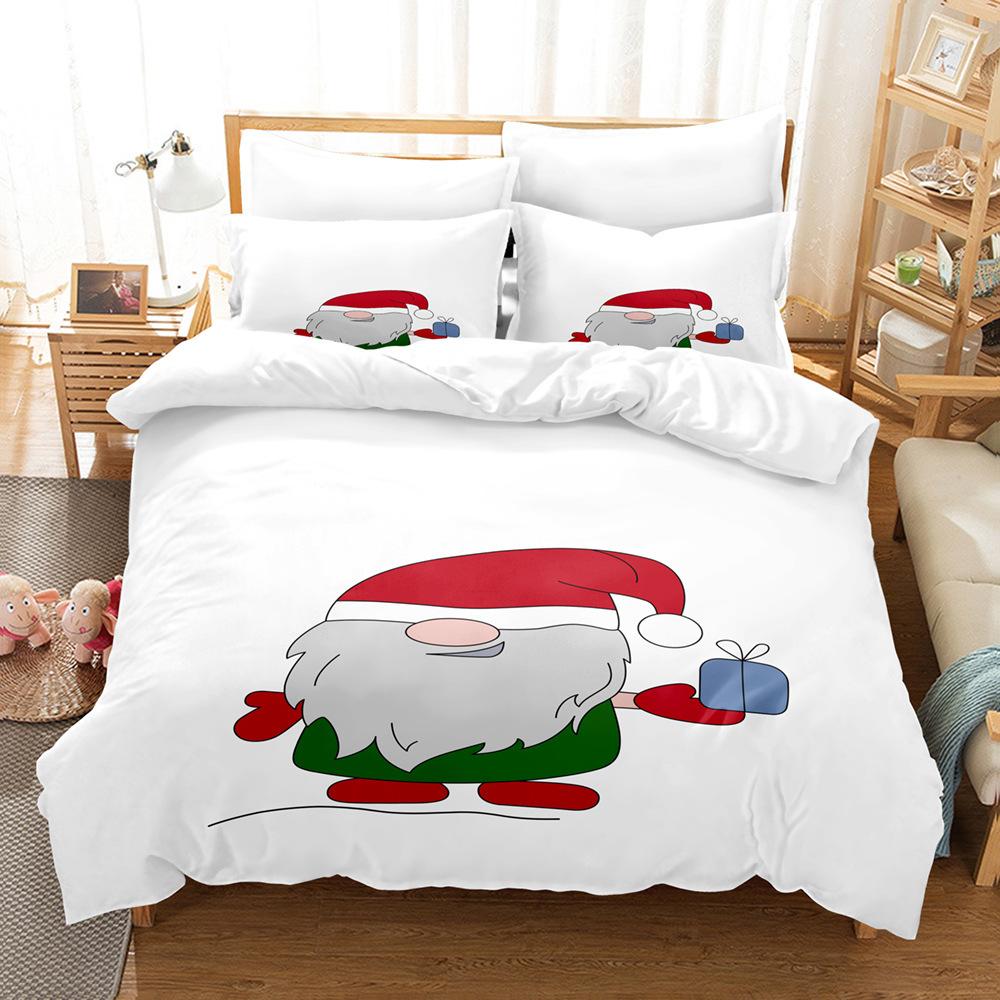 3D Digital Printing Three-Piece Set, Santa Series, Printed Bedding Kit