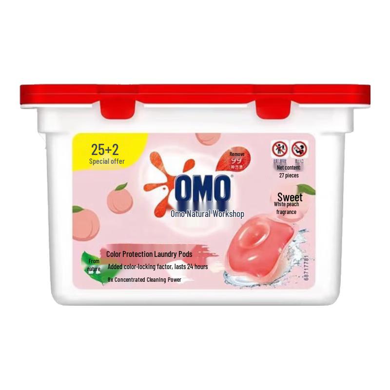 Omo Natural Workshop White Peach Color Protect Laundry Pods