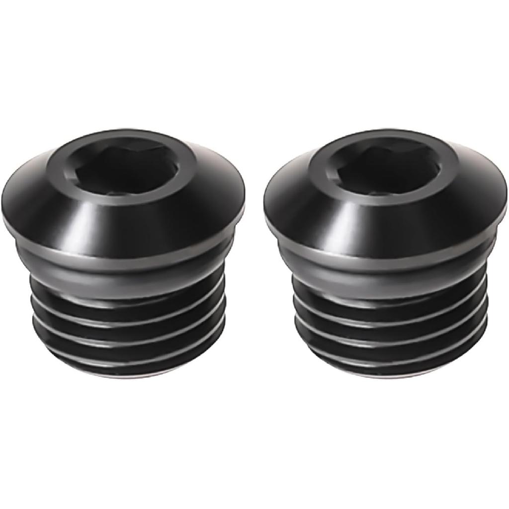 3AN Male Hex Socket Plug ORB Port with O Ring Fitting Adapter Aluminum Black, Pack of 2