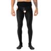 Men's Lace Trimming Pantyhose Open Crotch Long Pants Tights Leggings