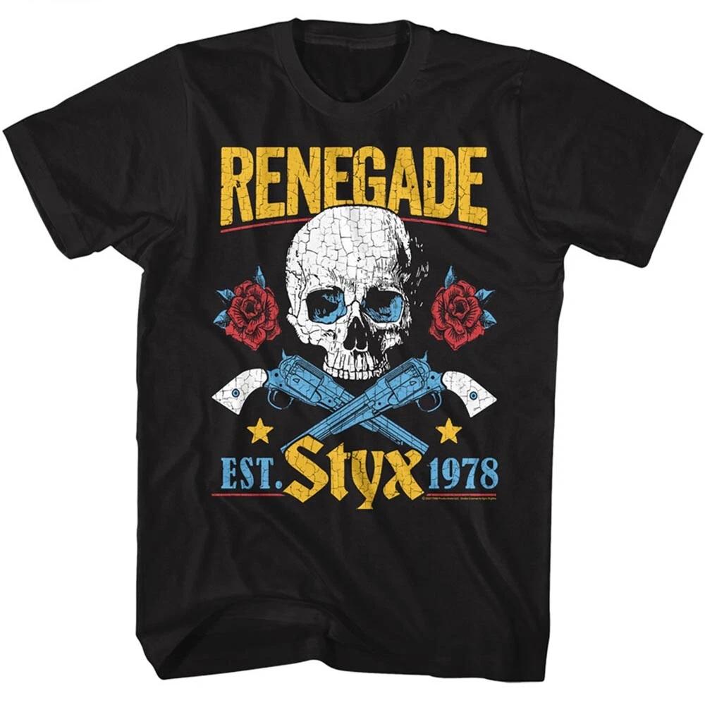 Styx Est 1978 Red Roses & 6 Shooter Peacemakers Men s T Shirt Rock Music Merch 4XL