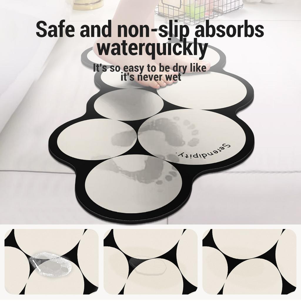 Diatomite Bath Mat Bathroom Carpet Quick Dry Non-Slip Foot Floor Mats Super Absorbent Shower Pad Toilet Rug Doormat Washable