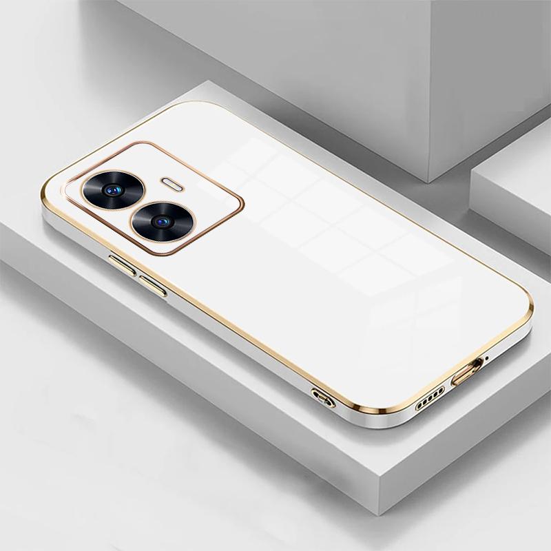 Glossy Plated Phone Case For OPPO Realme 12 11 11Pro 10 11ProPlus C67 C55 C53 C35 C33 C31 C30 C30S C21 Silicone Protector Cover
