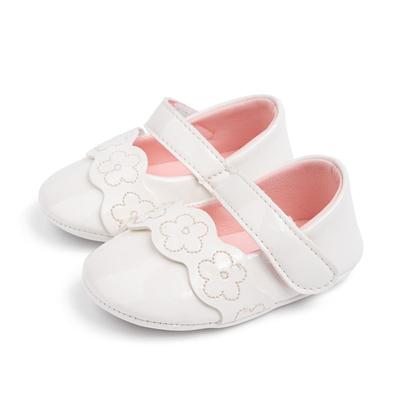 2025 Neue Prinzessin Blumen Schuhe für Mädchen Weiß PU Weiche Sohle