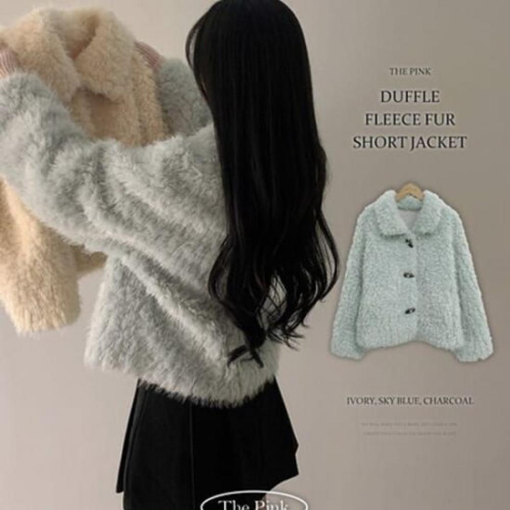 The Pink Loose Fit Fur Jacket