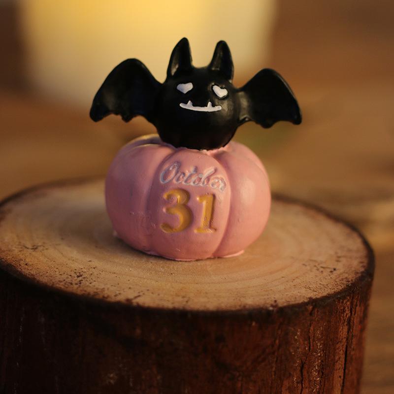Halloween Decorations - Cute Owl, Bat, Pumpkin, Ghost Resin Craft Figurines - Party Small Gifts