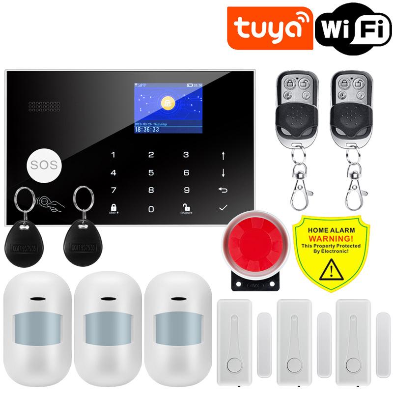 Wifi GSM Smart Home Alarm System Kits Tuya 433MHz Wireless Security Home Alarm Smart Life App Control PIR Motion Sensor