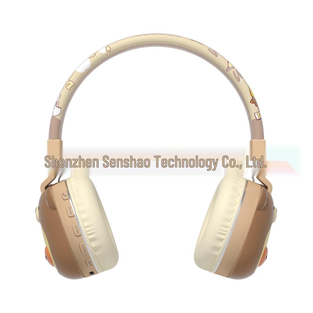 Sun Duck Cartoon Over-Ear Wireless Bluetooth Headphones for Girls