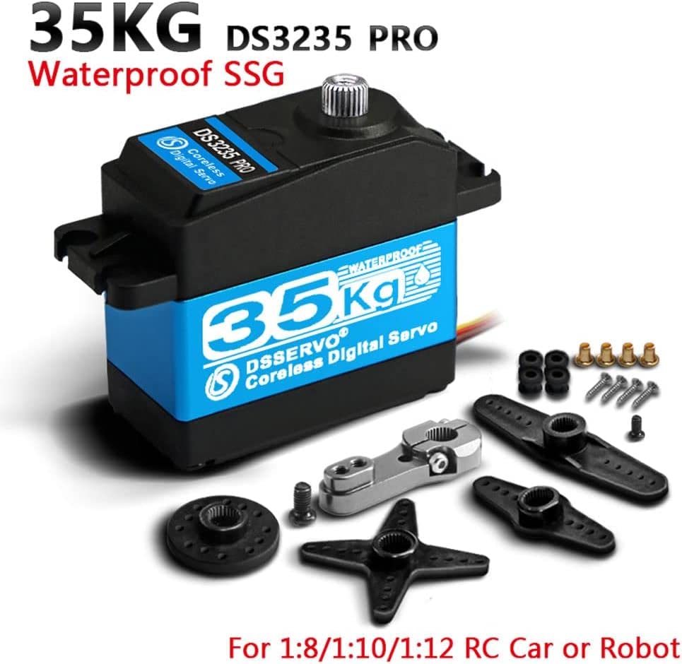 DS3235 PRO Motor Servo Digital Fără Miez 35KG 7.4V | Rotație 180° | Braț Spline 25T Inclus | Pentru Camioane Robotizate, Mașini RC Baja 1/10