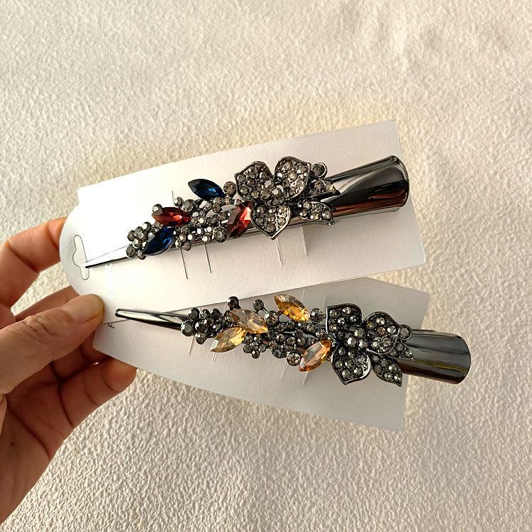 Large Temperament Rhinestone Retro Hair Clip - Women's Updo Accessory