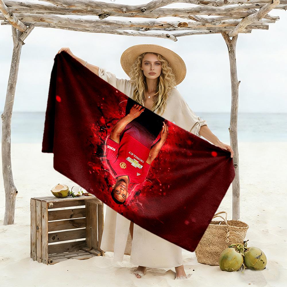Manchester Player Beach Towel Quick-Dry Soft Microfiber Comfortable Lightweight