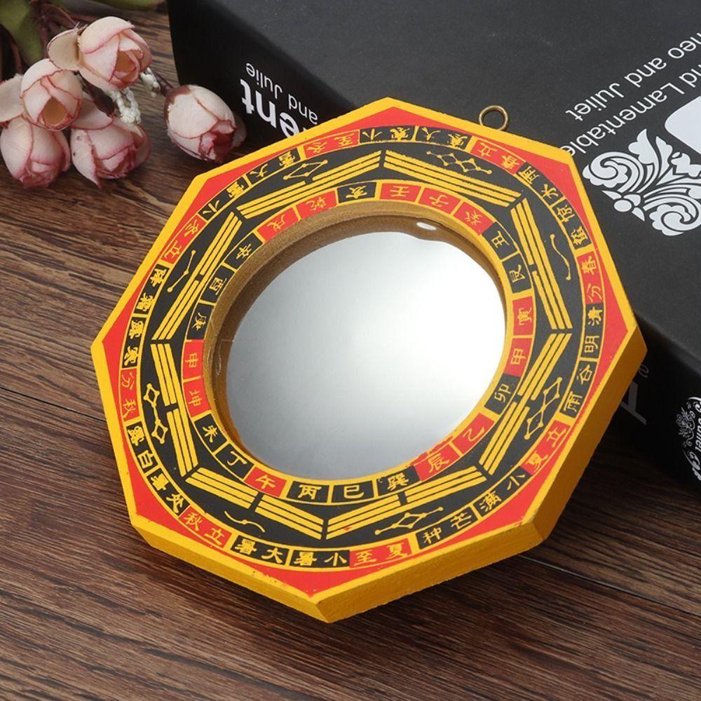 Edelstahl Spiegeloberfläche Chinesischer Konvexer Dellen Bagua Spiegel Glücksbringer Antiker Bagua Feng Shui Spiegel Retro Exquisit