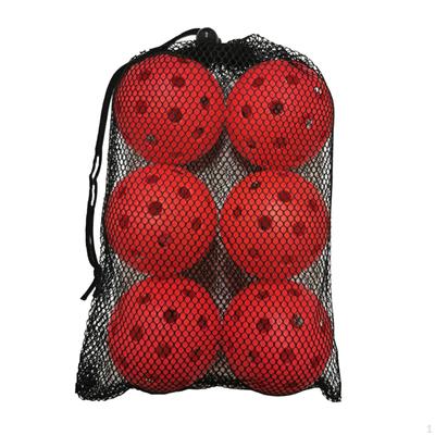 6 Pack 40 Hole Outdoor Pickleball Balls with Mesh Bag, High And Durable Pickle Balls, Gifts for