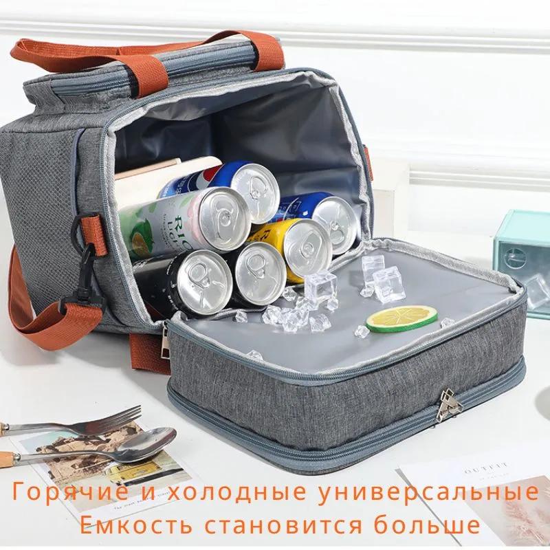 Insulated Lunch Bag with Dual Compartments