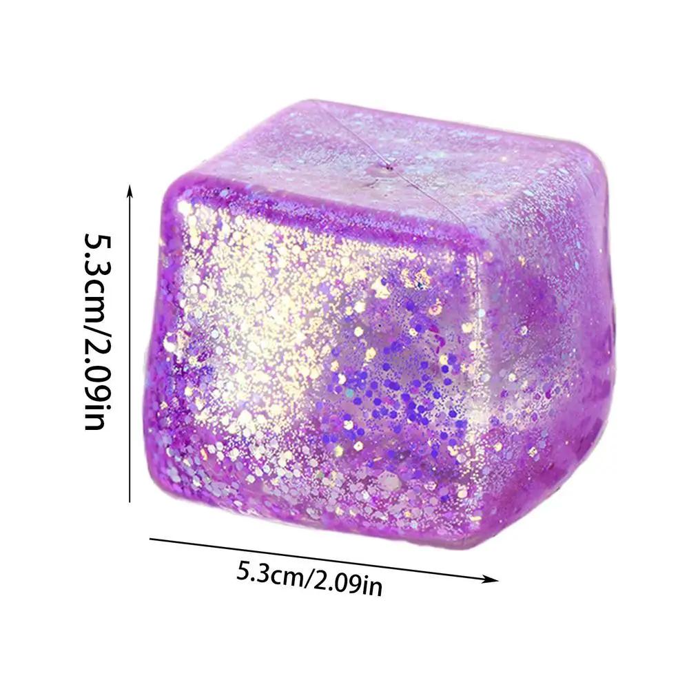 Maltose Ice Cube Stress Squeeze Toy - Polar Light Slow Rebound TPR Decompression Block