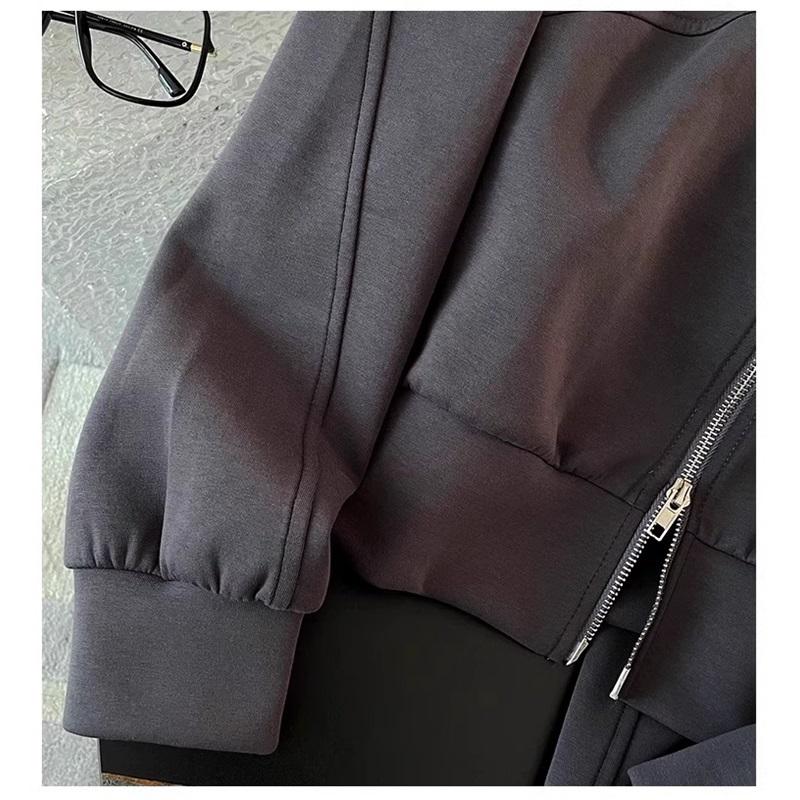 Women's 2-Piece Casual Tracksuit, Zip-up Collar Sweatshirt Elastic Waist Pants Loose Fit Loungewear Set