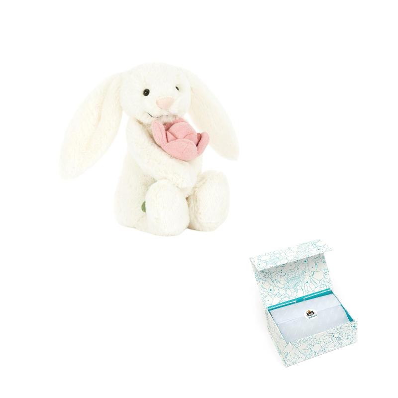 Jellycat Easter Collection Peony, Bunny With Flowers Dolls Plush Doll 15cm Height In Sitting Posture