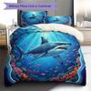 UnderwaterWorld Pattern Bedding Quilt Set Quilt Cover Pillowcase Home Decoration Birthday Gift (1 * Duvet Cover + 2 * Pillowcase, Without Core)