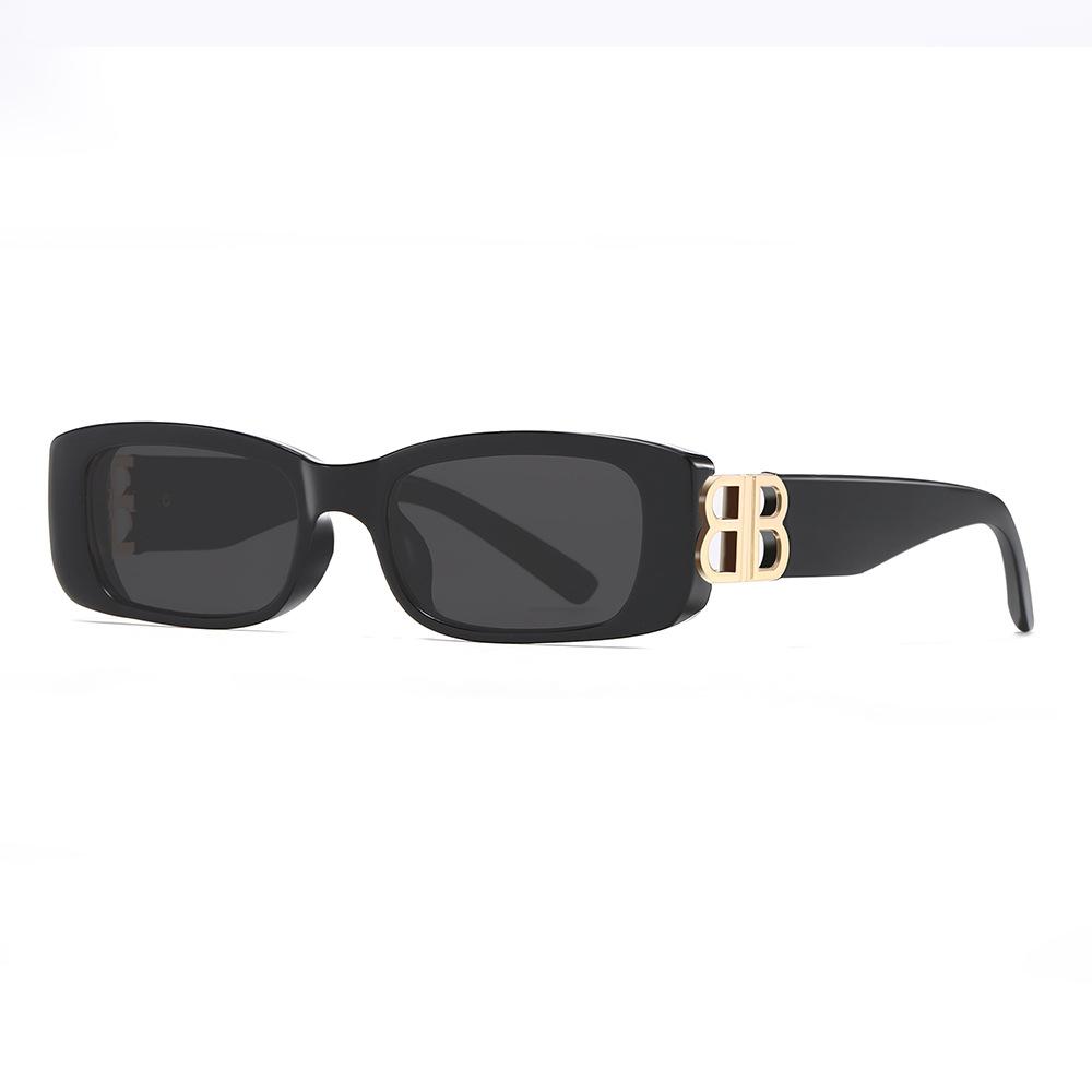 Trendy Internet celebrities European and American small frame double B street shot ins simple retro sunglasses sports street shot premium sunglasses