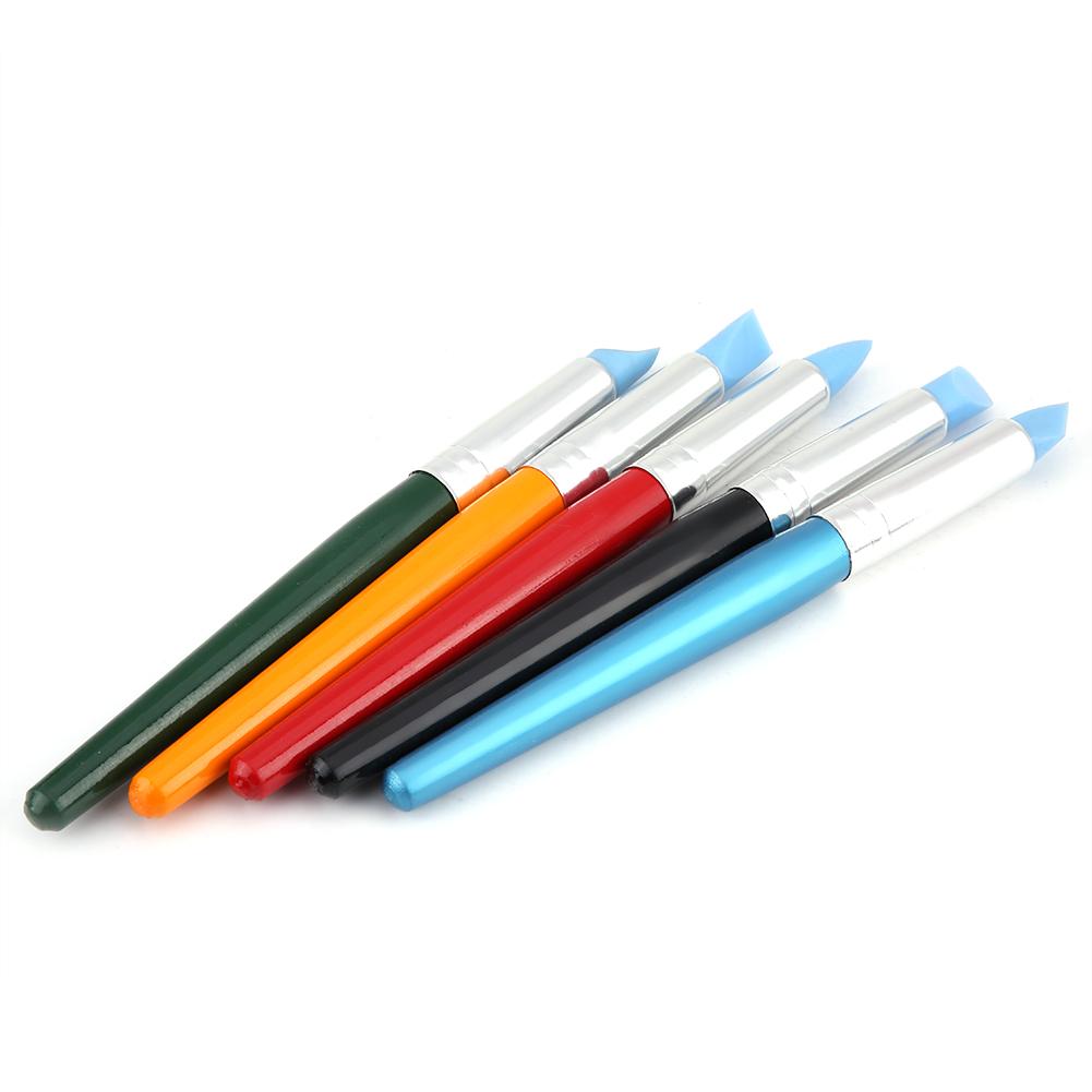 5pcsCelsiusset Silicone Soft Head Clay Pottery Moulding Pen Craft Tool (Large)