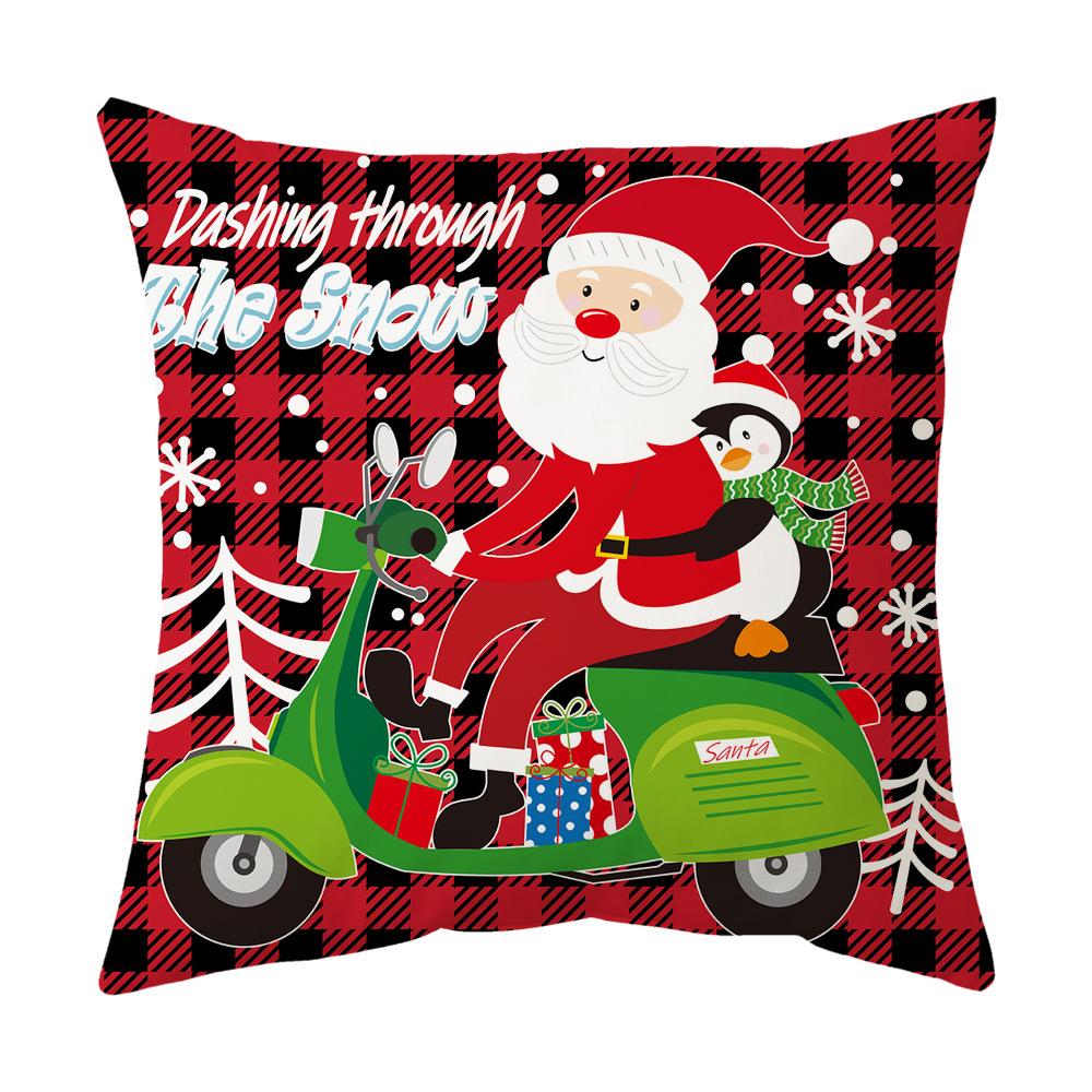 Classic Simple Christmas Series Cushion Pillow Cover Fashion Santa Claus Christmas Tree Pattern Pillowcase Home Sofa Decoration