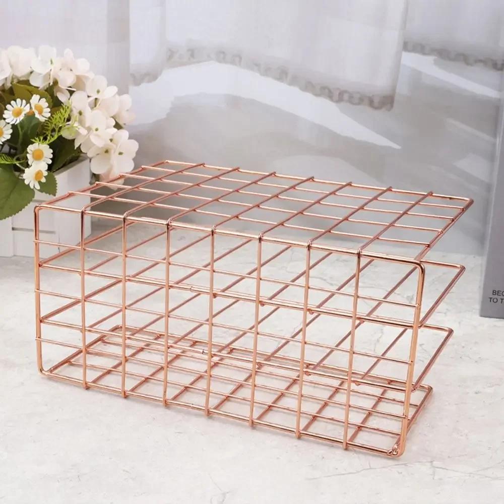 Multicolor Iron Bookshelf 3 Compartments Multi-porpose Book Rack Iron Art Hollow Magazine Organiser Shelf Home Decoration