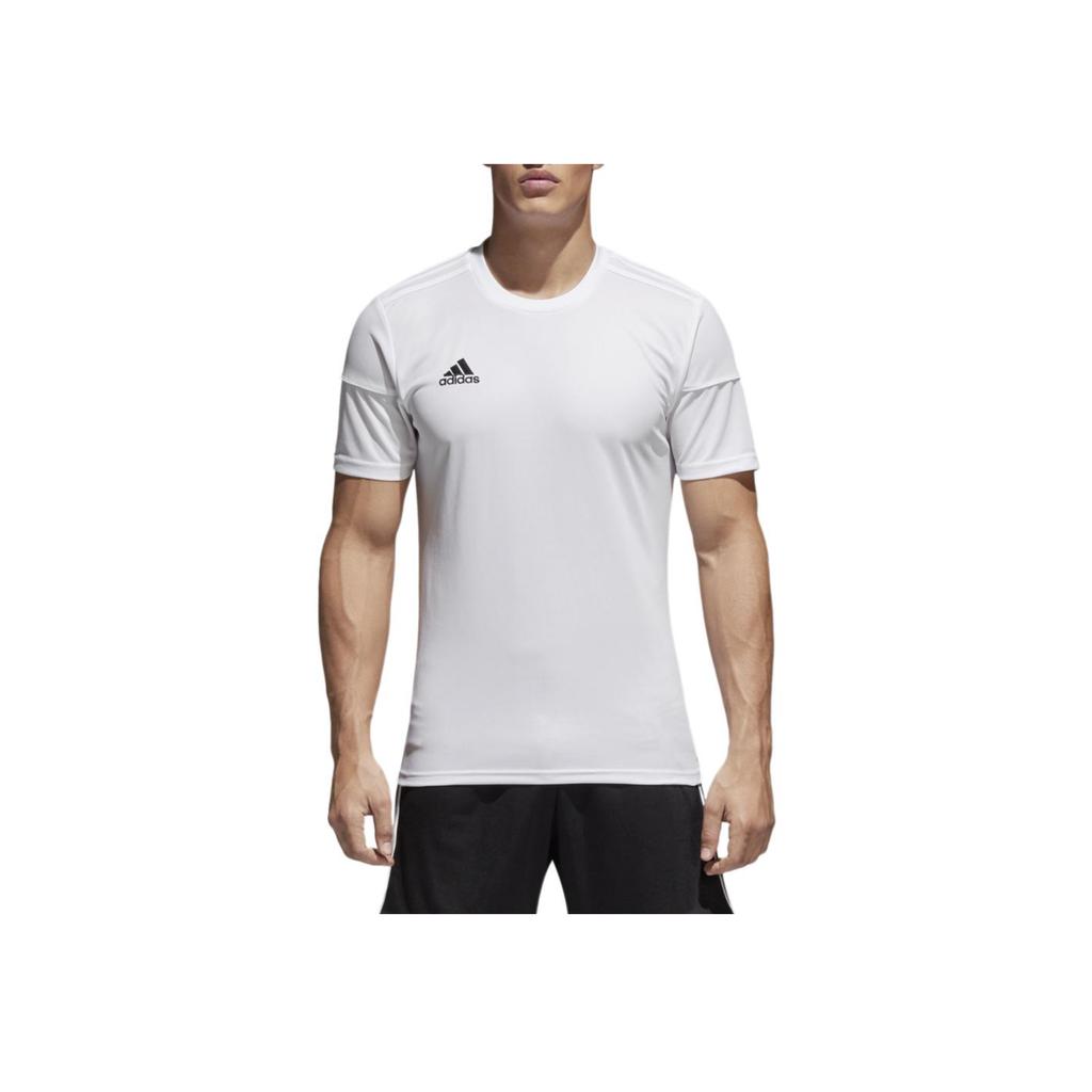 Adidas Round Neck Logo Print Straight Short Sleeve Regular T-Shirt Men Tops White BJ9176
