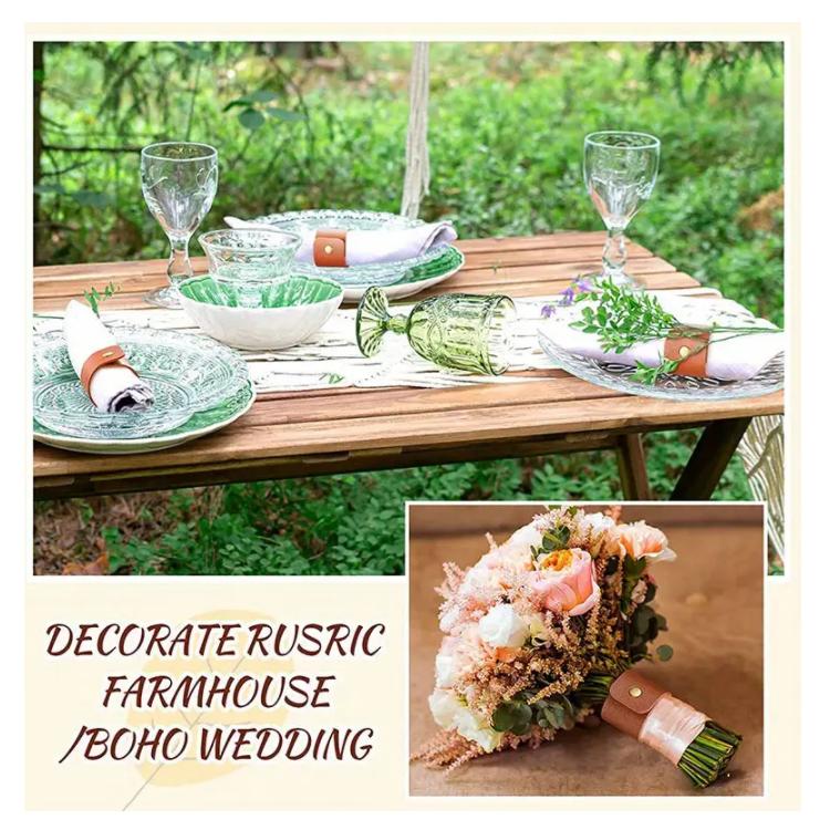 European Style Artificial Leather Napkin Ring Fashionable Simple Design for Hotel Table Decoration Elegant Napkin Buckle
