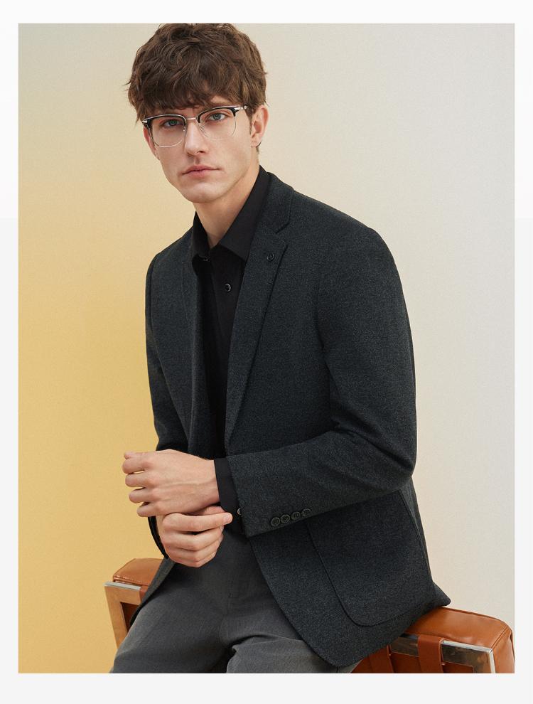 Men's Knitted and Brushed Suit Jacket