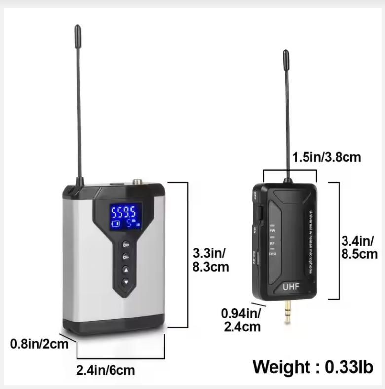 TFFRDN Q7 Wireless Lapel Microphone System Lapel Microphone with Rechargeable Waist Pack and Receiver Wireless Microphone for DS