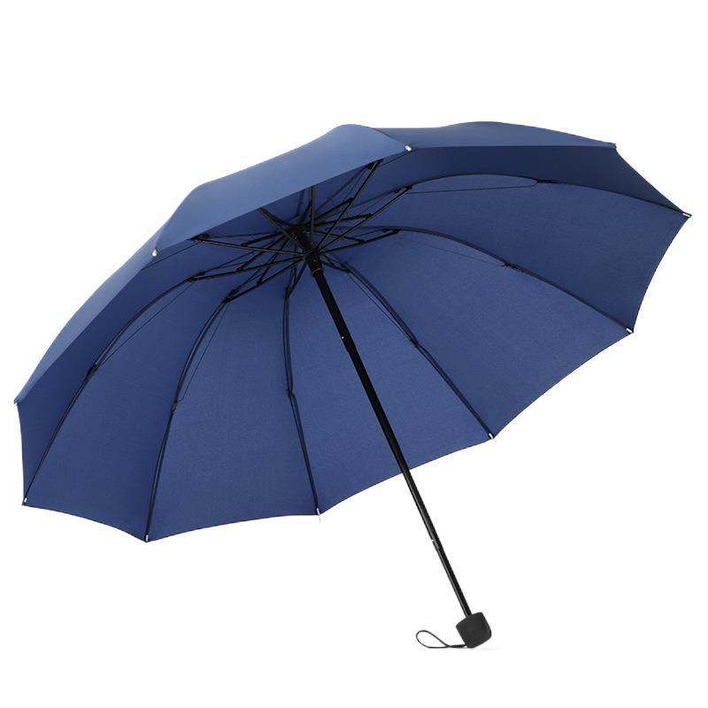 Hand open 10 bone three-fold umbrella umbrella folding business reverse umbrella fixed advertising umbrella