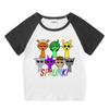 Kids' Summer Color Block Sports Set: Short Sleeve T-Shirt & Hot Pants
