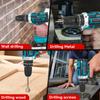 ONEVAN Electric Impact Drill 25+3 Torque 500W Cordless Electric Screwdriver Woodworking Power Tool For Makita 18V Battery Pin