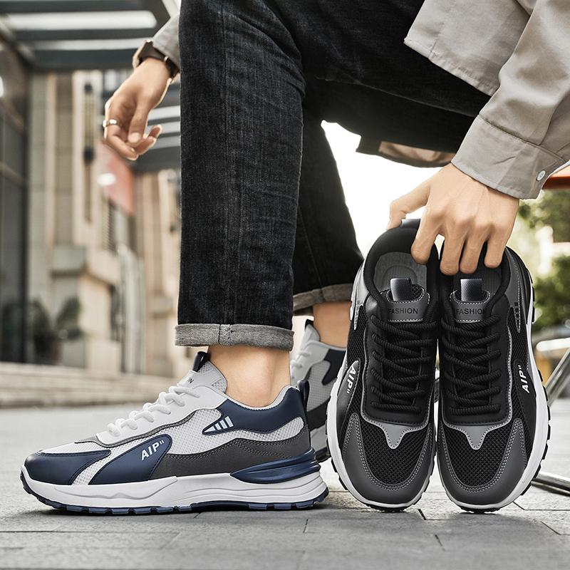 Fashion Men's shoes four seasons breathable soft bottom non-slip mesh casual sports shoes outdoor running shoes fashion student sneakers