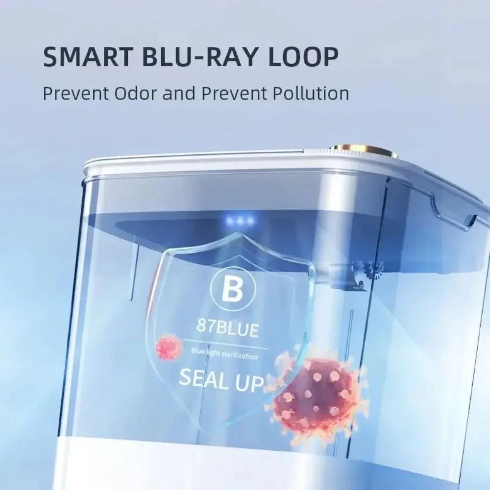20L Smart Sensor Trash Can Automatic Opening Lid with Display Type-C Rechargeable for Kitchen Bathroom Toilet Smart Home