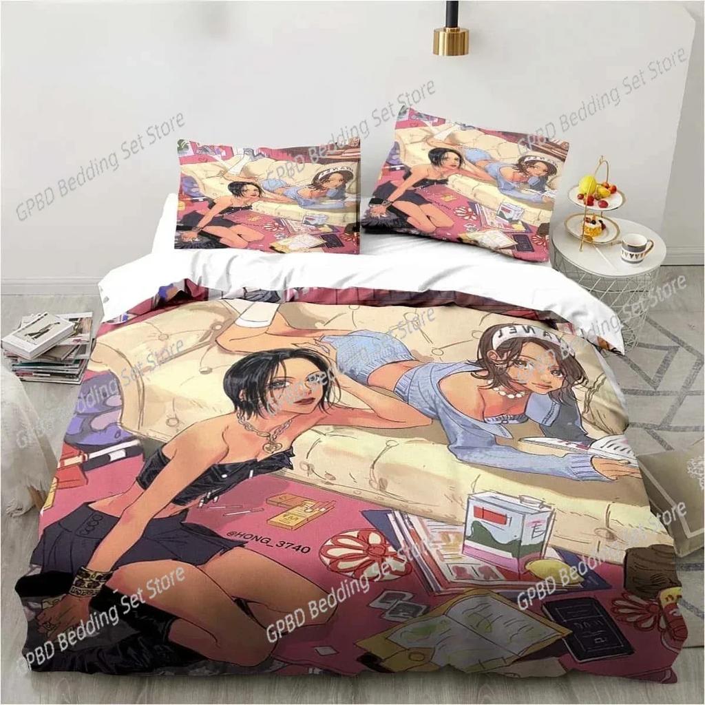 Luxury  New 3D Print Cartoons Black Stone NANA Manga Bedding Set Single Twin Full Queen King Bed Set Bedroom Duvet Cover Sets