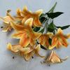Artificial 9 Flowers Stems Pu Material 3d Simulation Lilies Wedding Decor Home