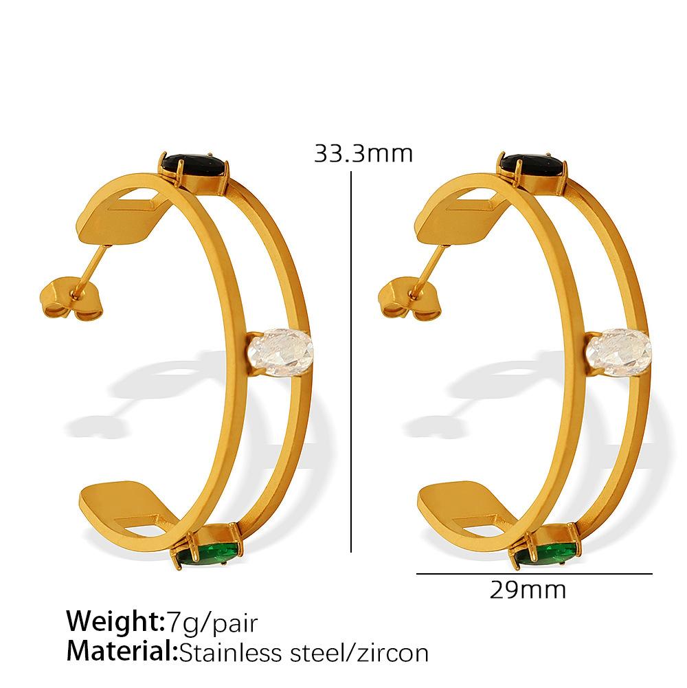 Chinese Zircon Fashion High Sense Simple Personality Gold Retro Light Luxury Temperament Titanium Steel Bracelet Gold Open