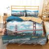 Bridge Landscape Digital Printing Duvet Cover Set For Kids Boys Girls Polyester Bedding Set Double Single Size With Pillowcase